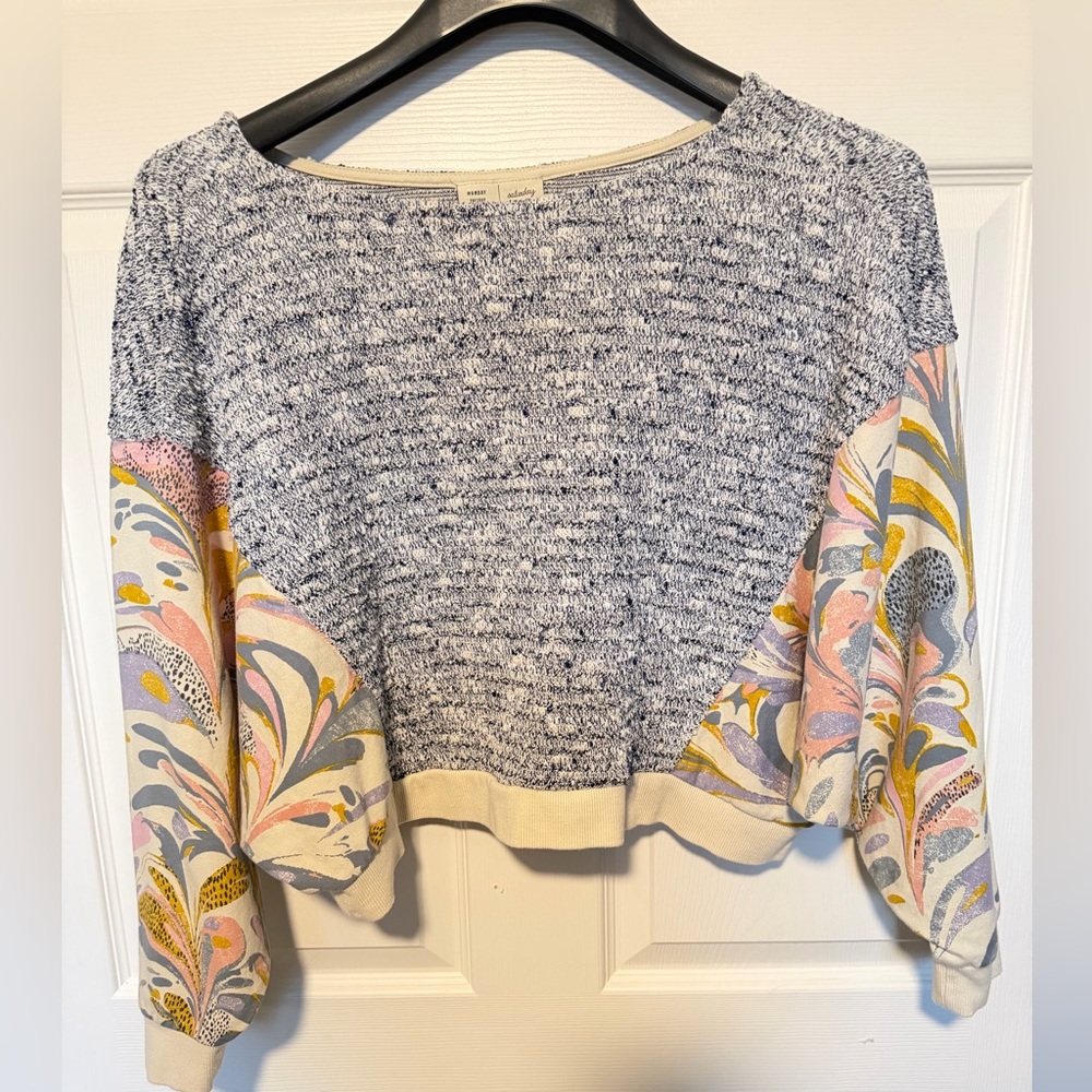 Saturday Sunday Anthropologie Women's Small Sweatshirt Flora Printed Dolman XS